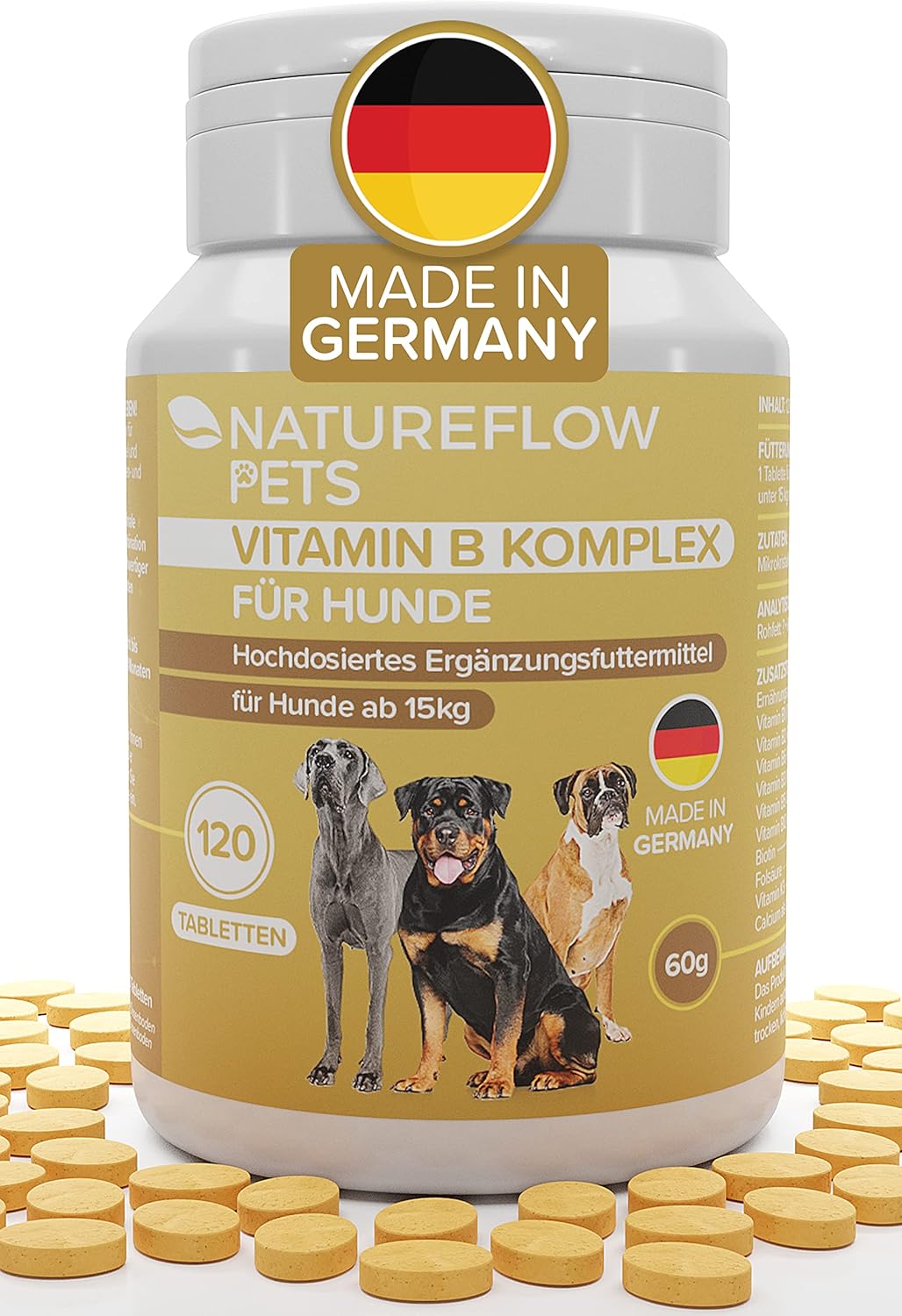 NATUREFLOW Vitamin B Komplex Hund Made in Germany - Hochdosierte B ...